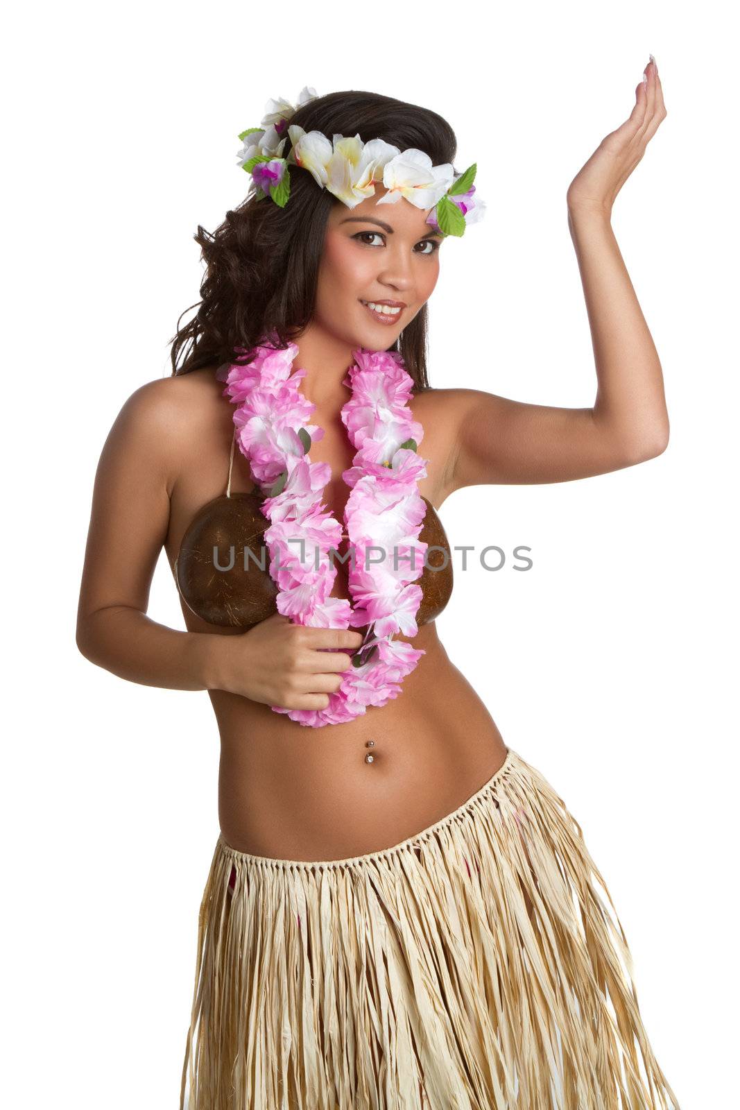 Beautiful hawaiian hula dancer girl