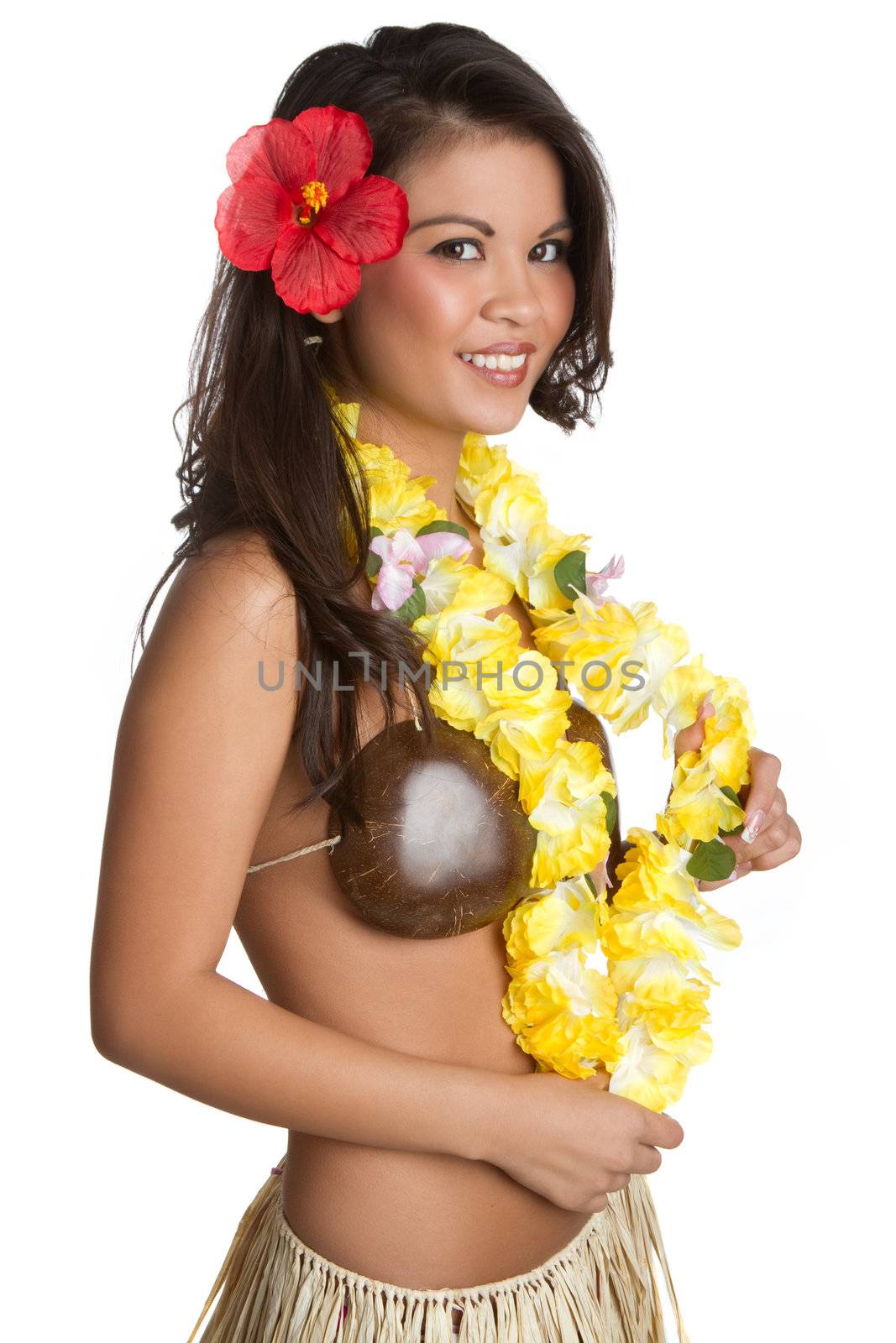 Tropical hula girl dancer