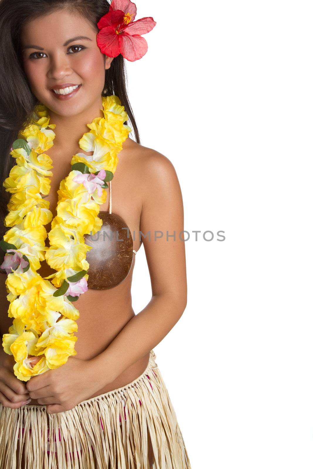 Hawaiian hula dancer girl