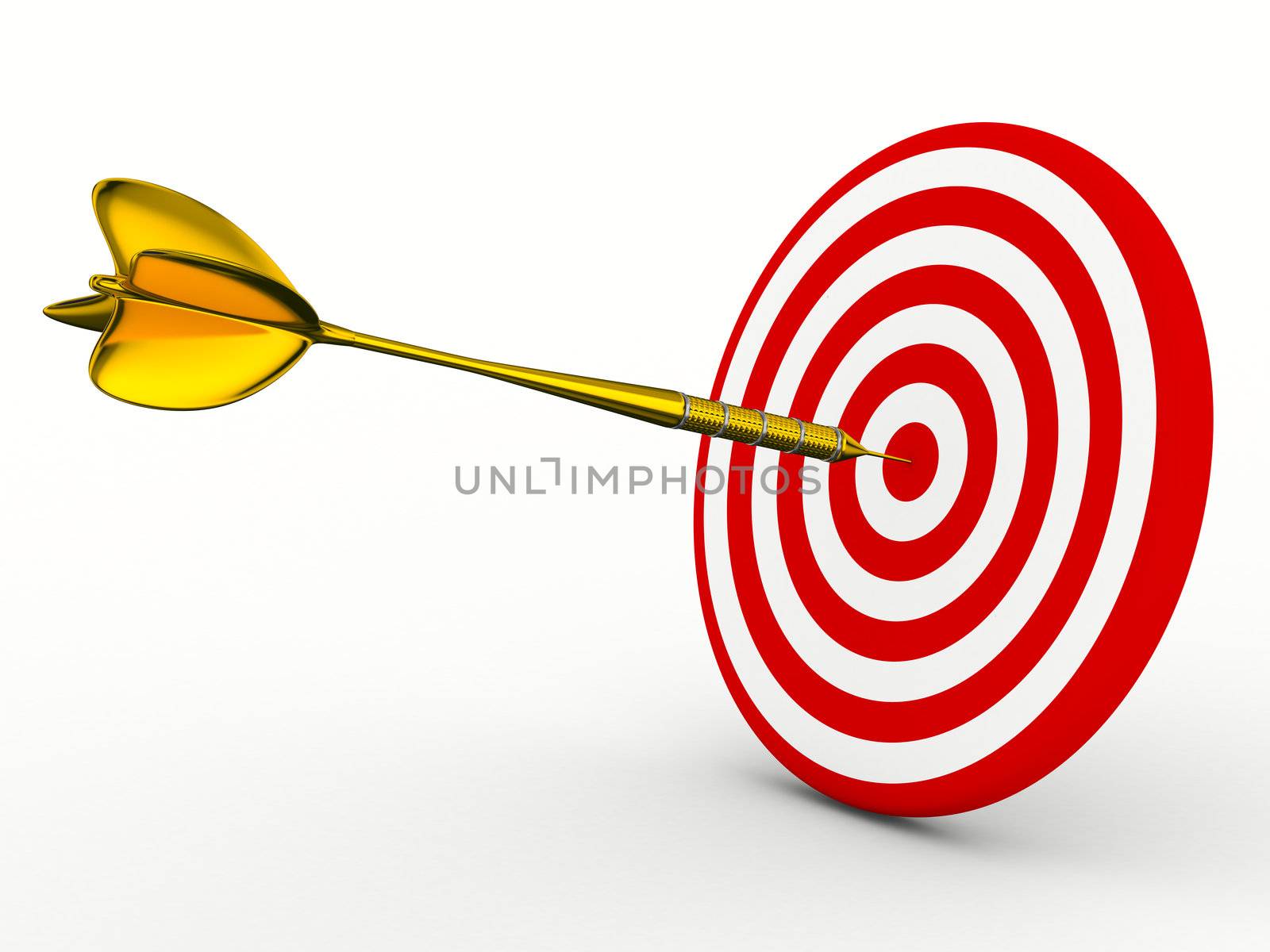 Dart on a white background. Isolated 3D image