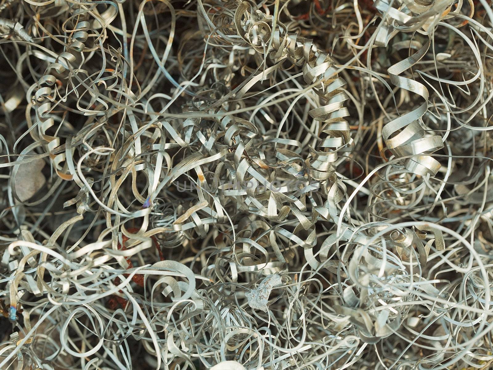 Waste lathe - metal shavings on the dump