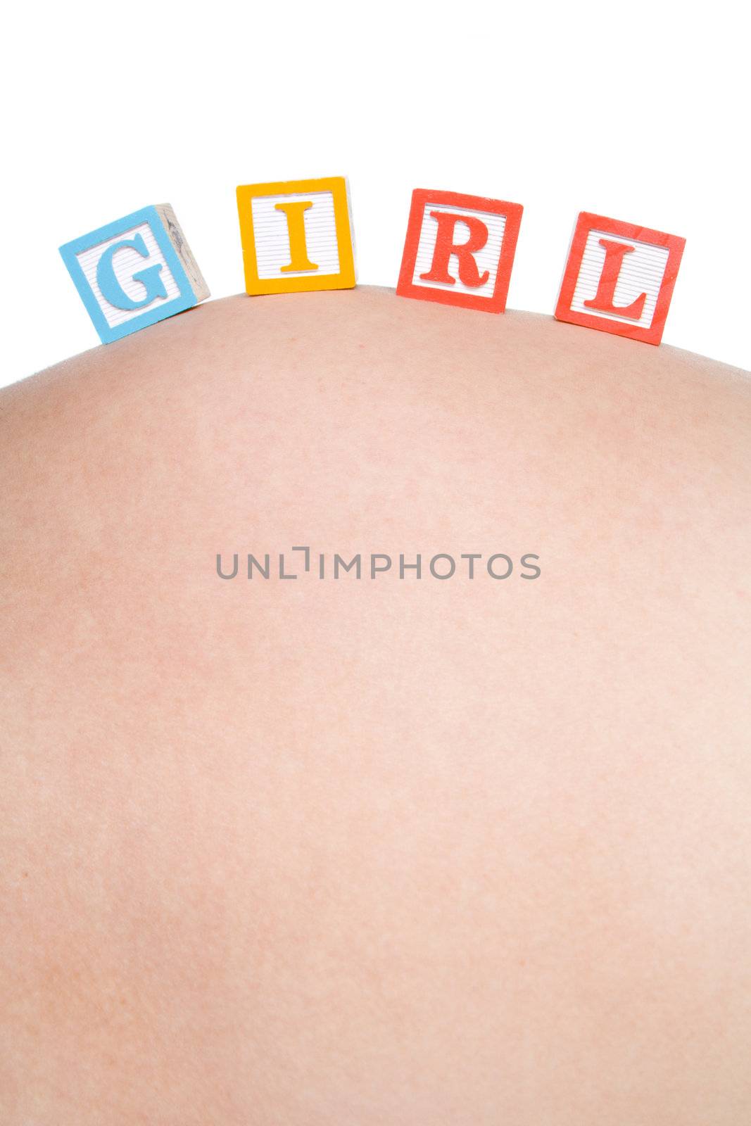 Girl pregnant belly blocks