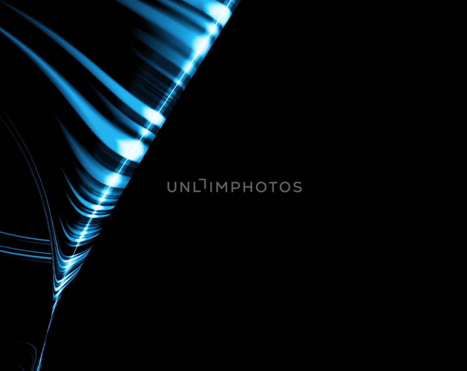 Blue abstract lines in a black background