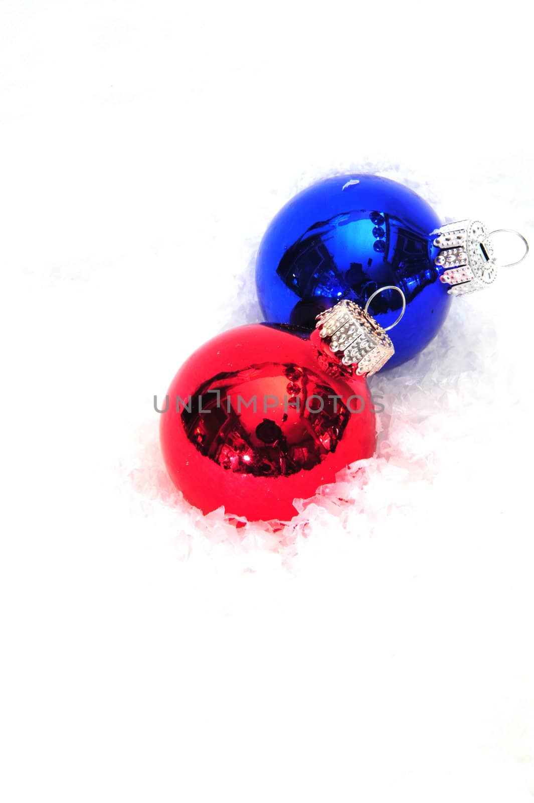 Christmas tree decorations on a light background