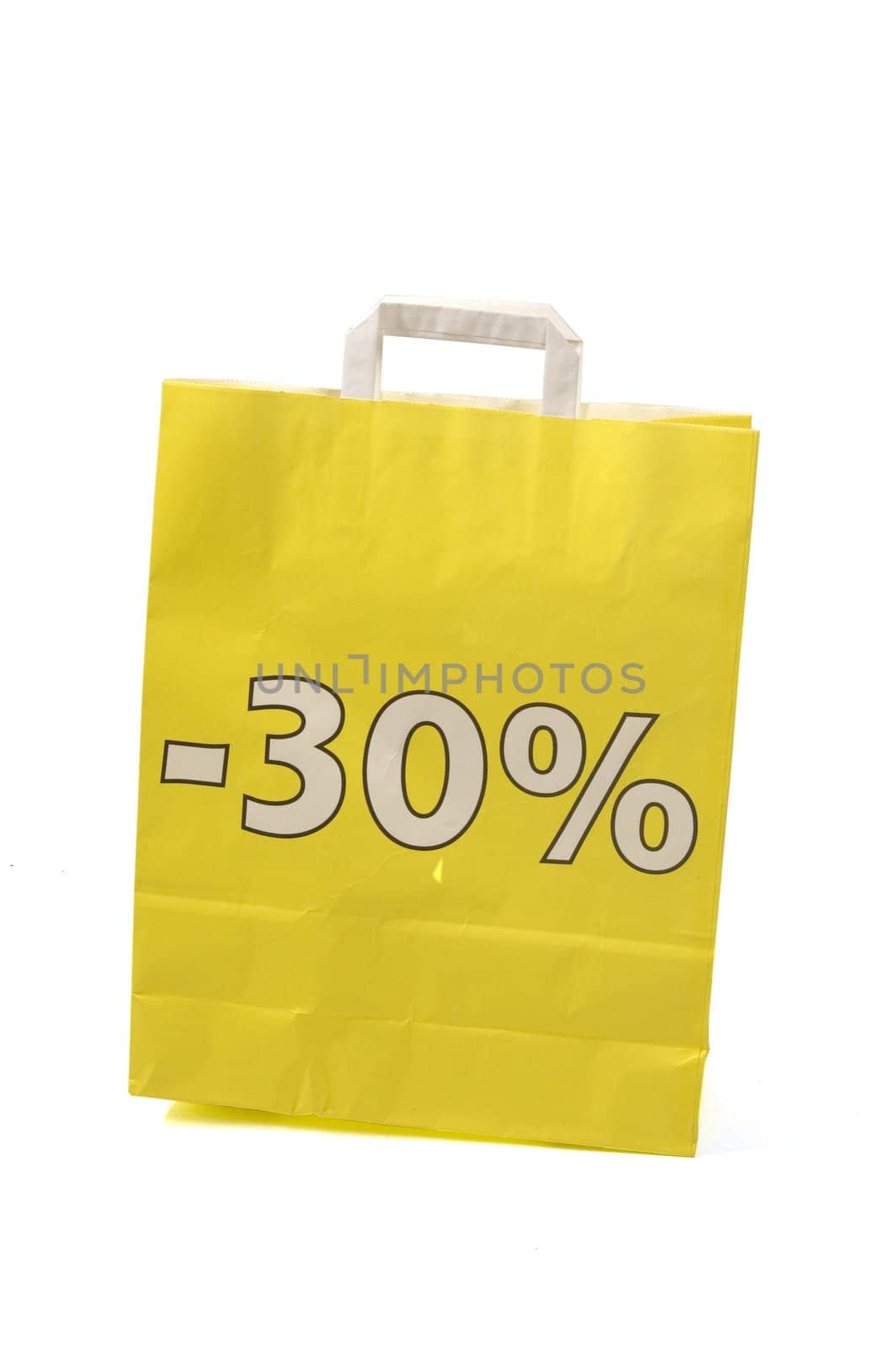 yellow shopping bag with 30 % discount by ladyminnie