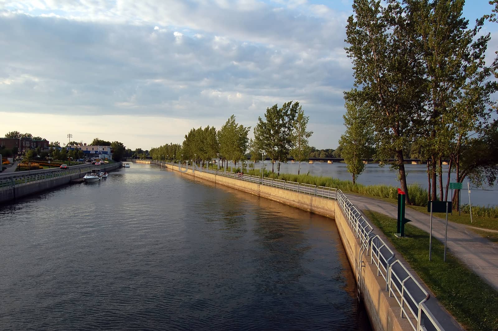 The Chambly boat canal along the Richelieu River