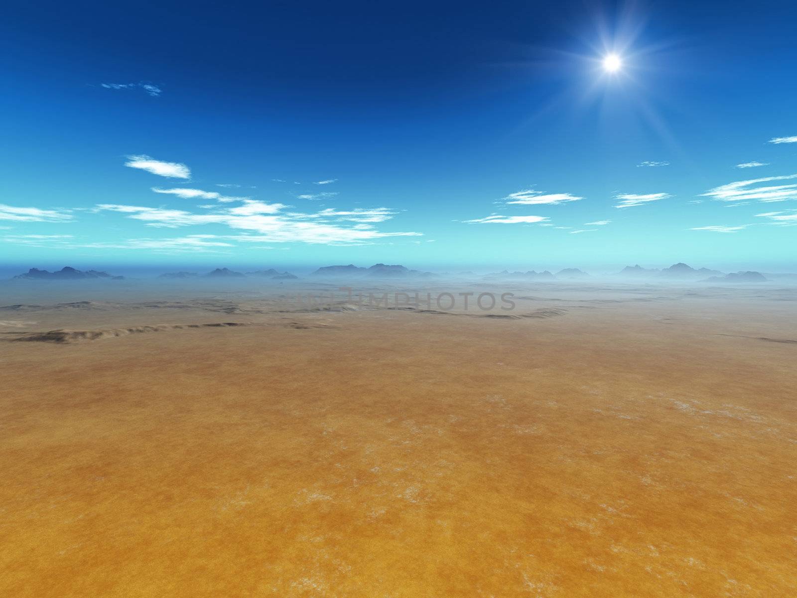 An image of a beautiful red desert and a blue sky