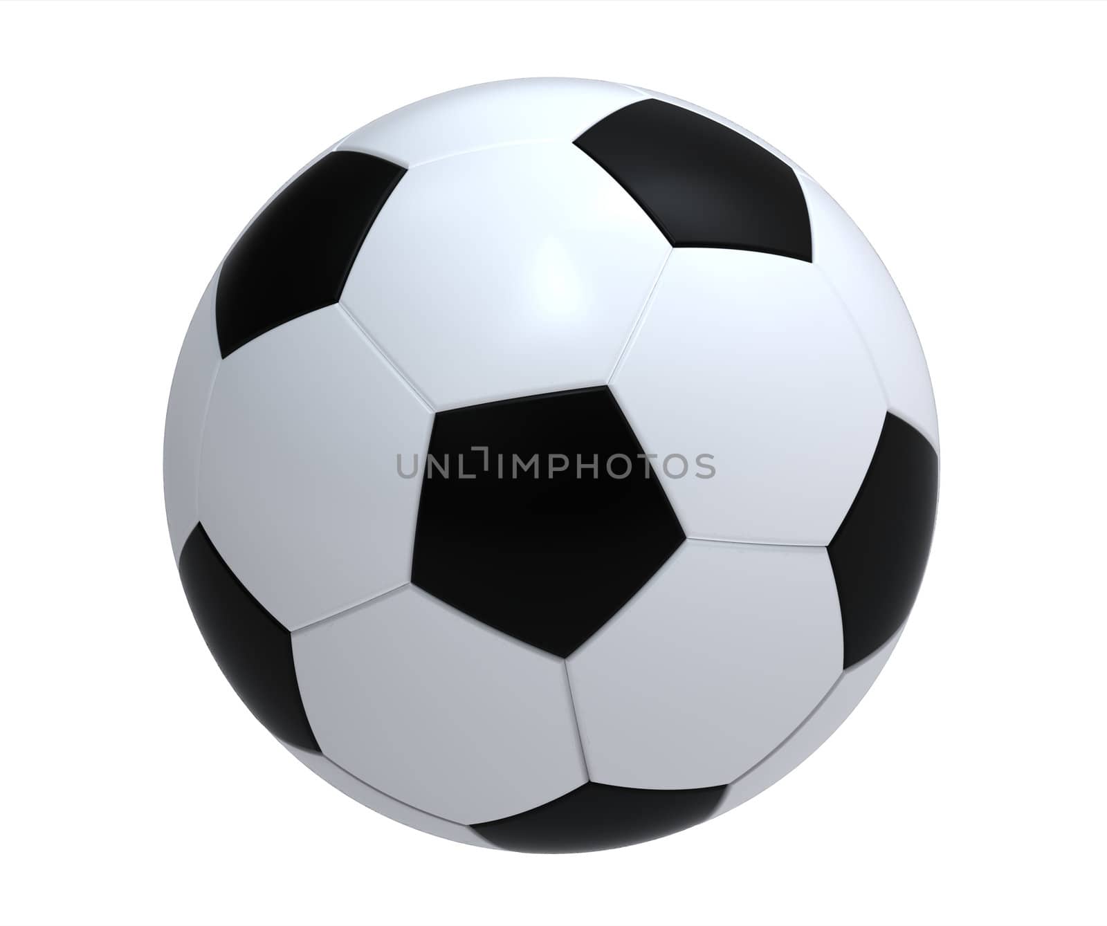 Single soccer ball isolated on white background render