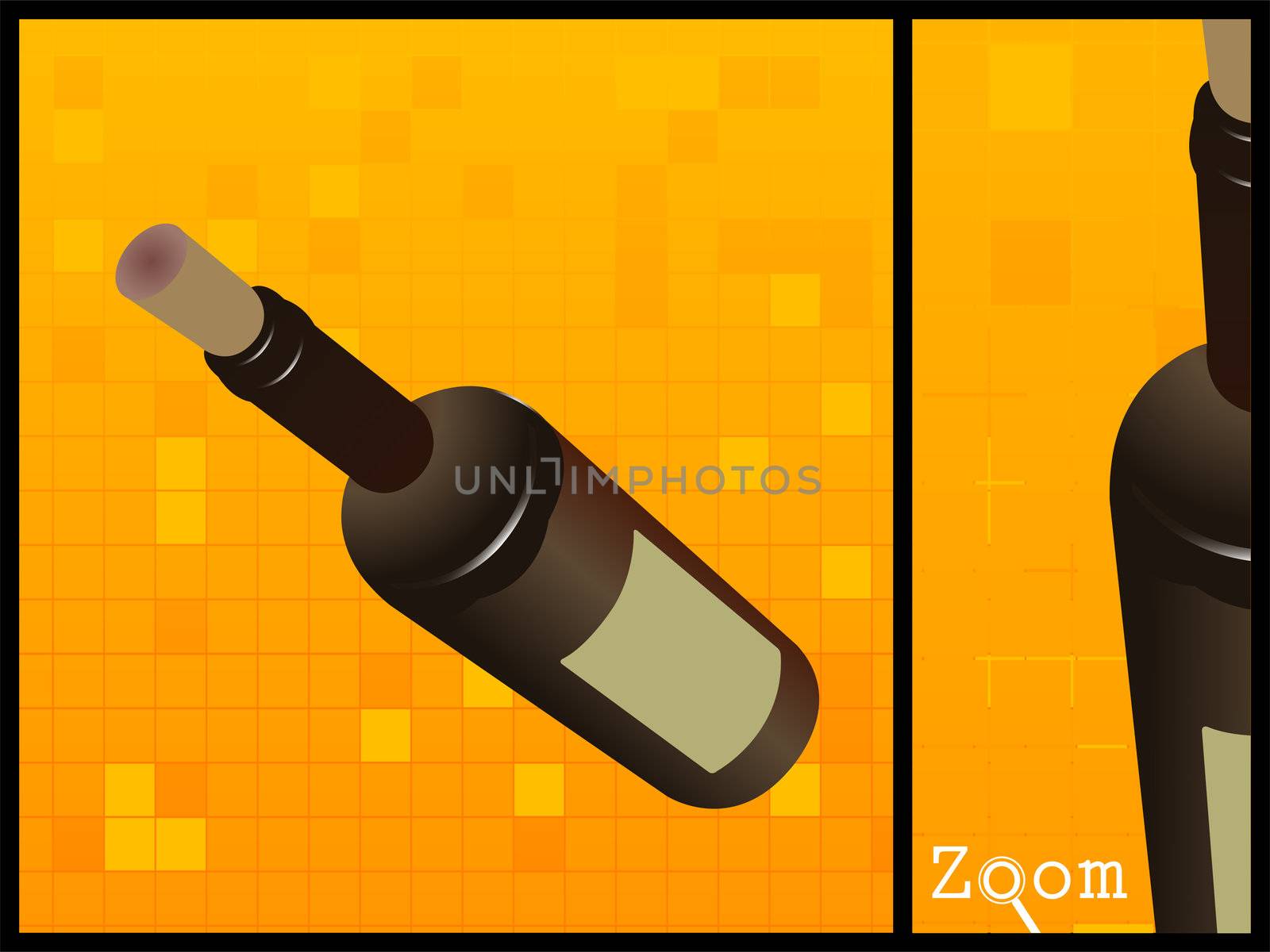 wine bottle on white background