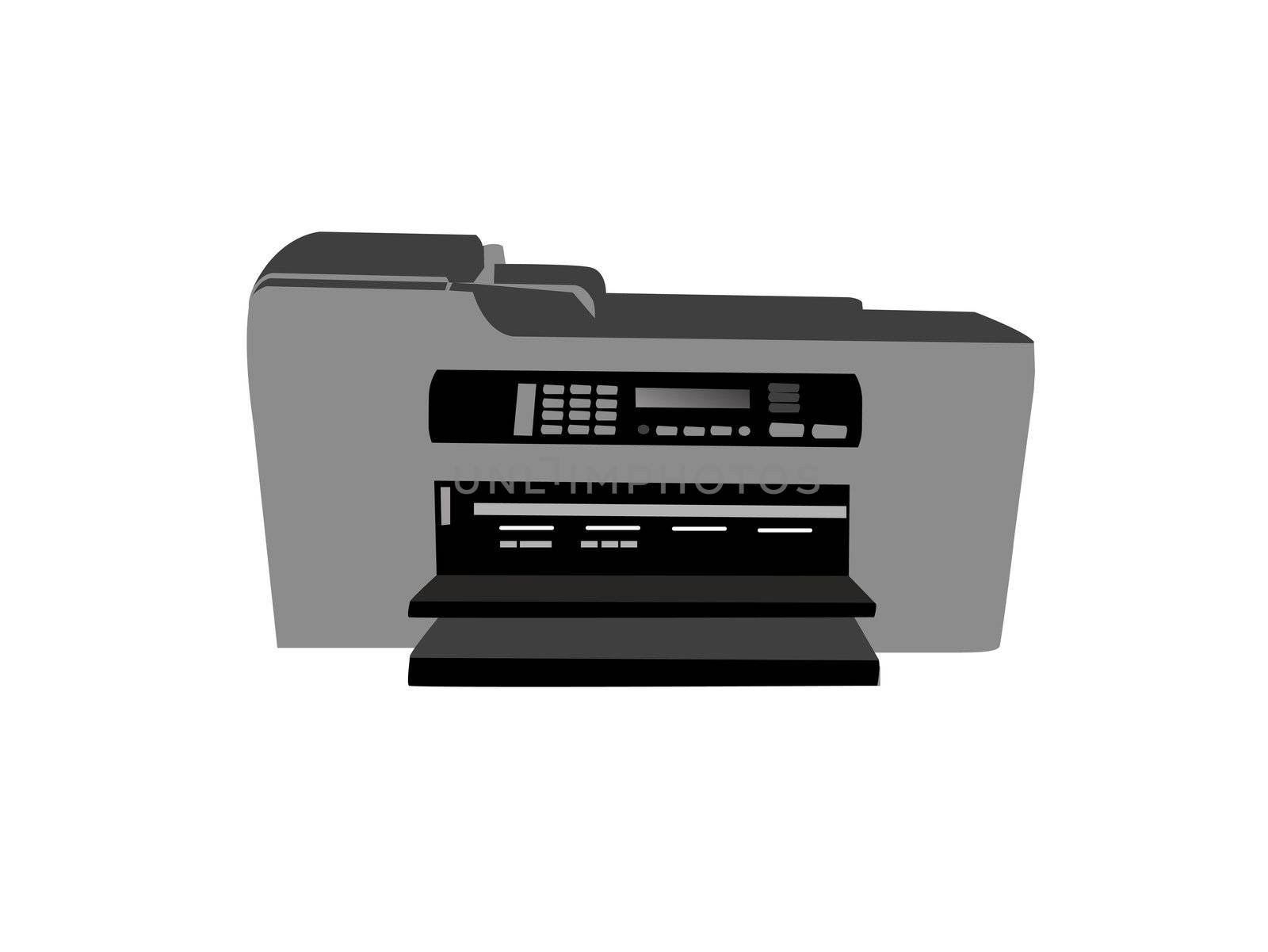 fax machine on isolated background
