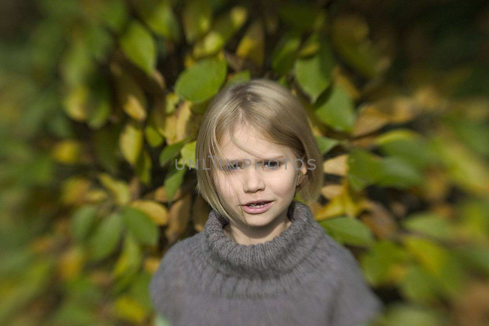 Portrait of girl in the open air, lans baby