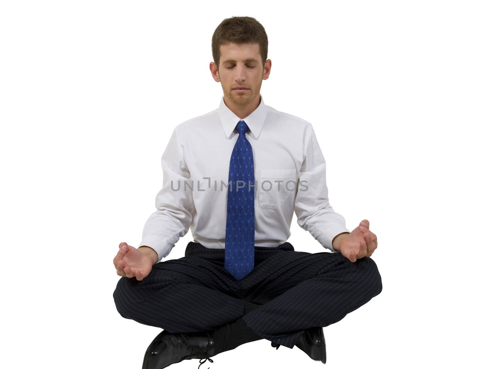 business man meditating
