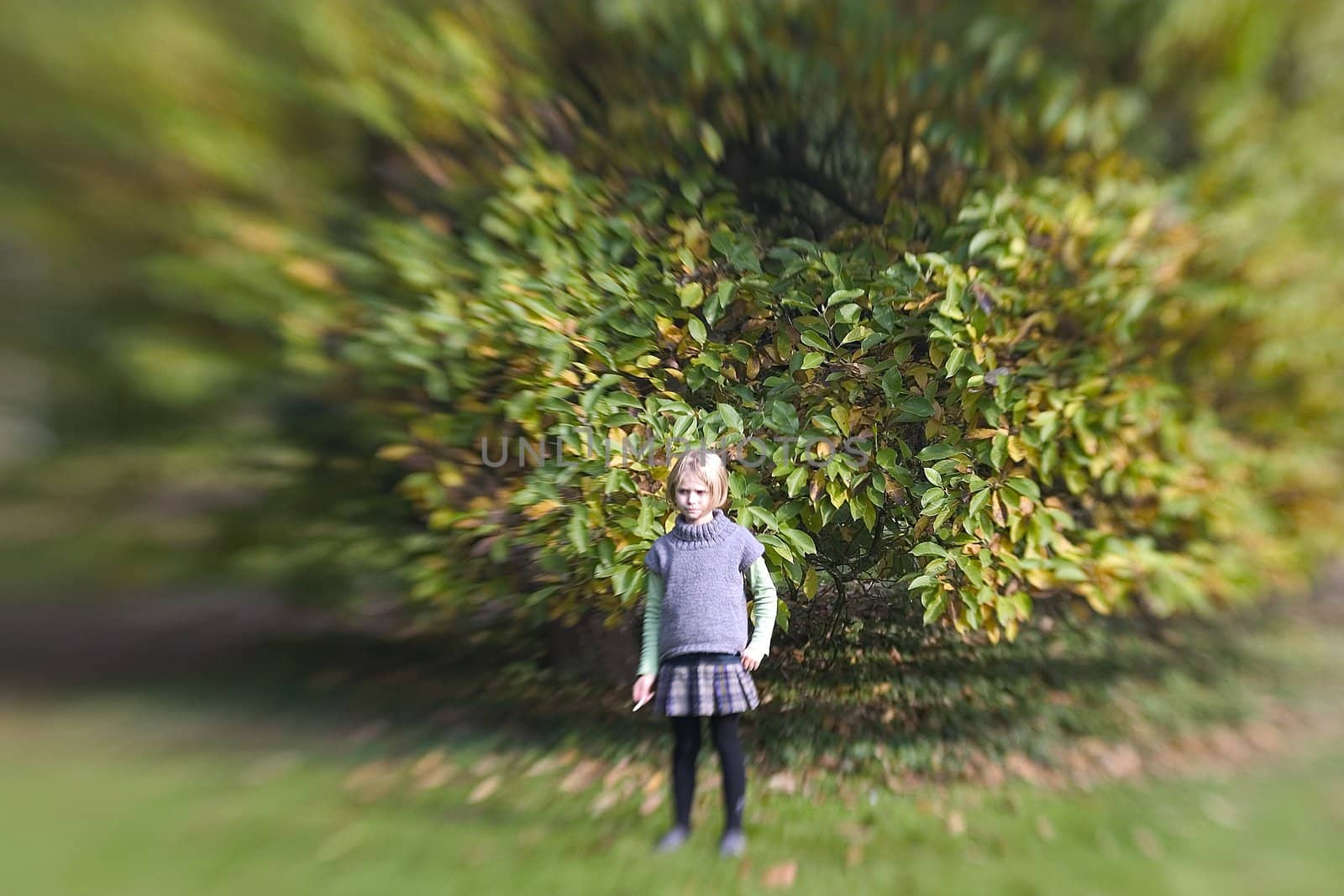 Portrait of girl in the open air, lans baby