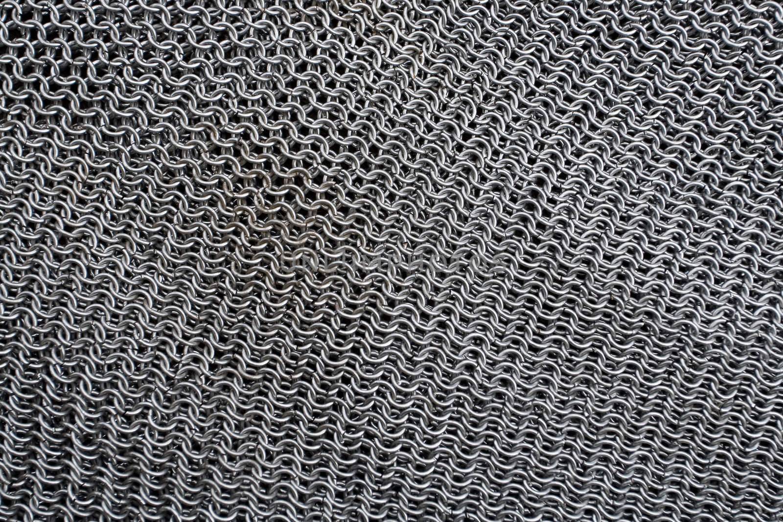 Background of medieval armour made from metal rings
