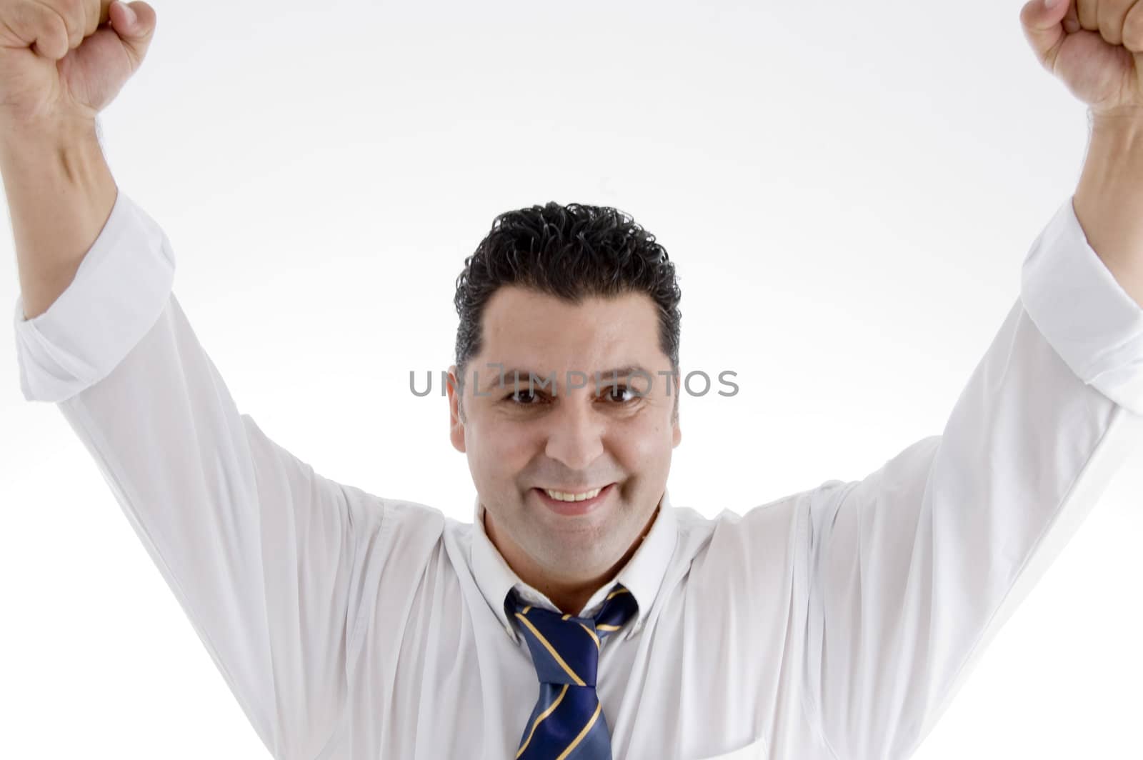portrait of smiling successful businessman on  an isolated white background 