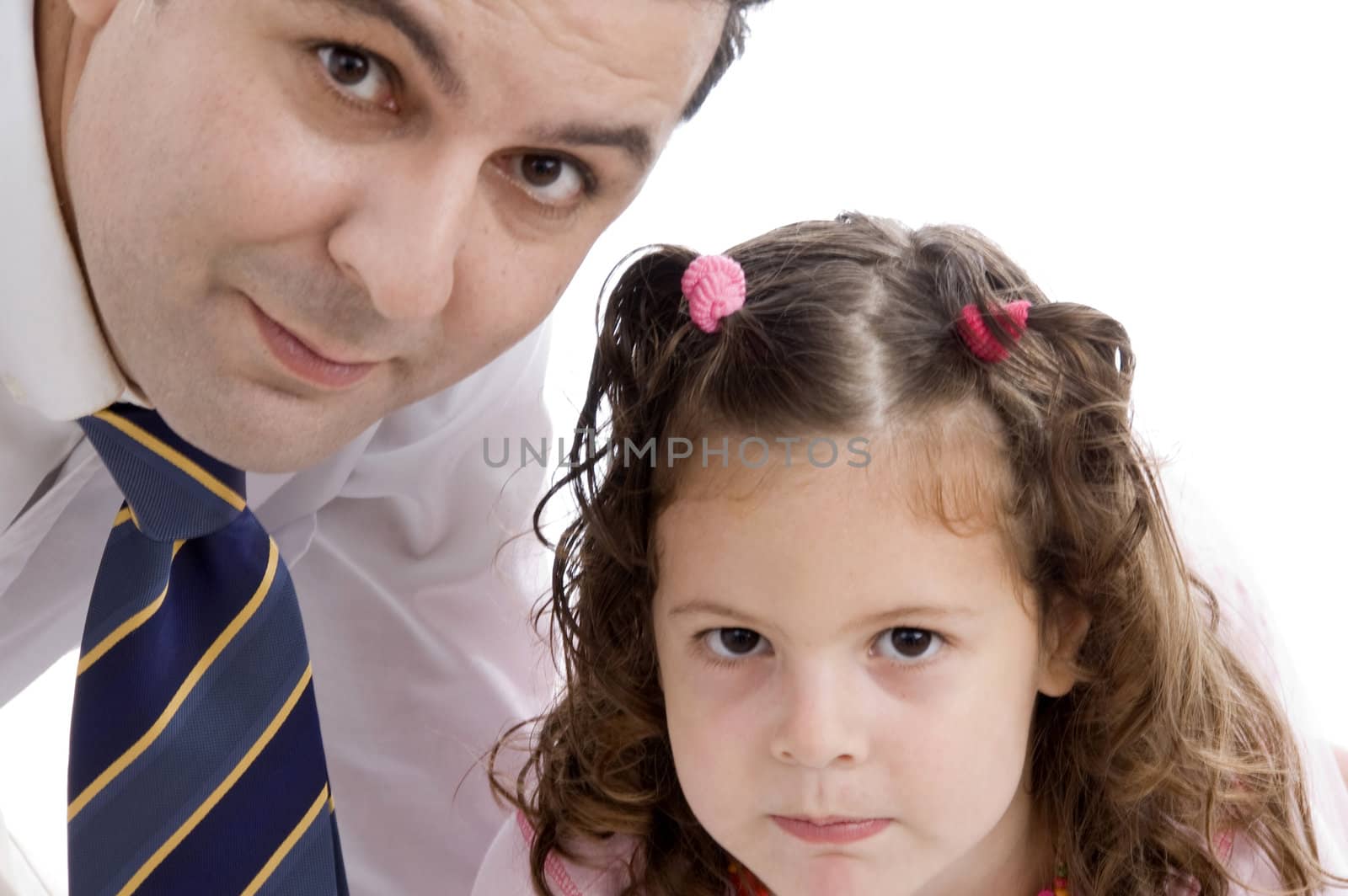 father posing with his cute daughter