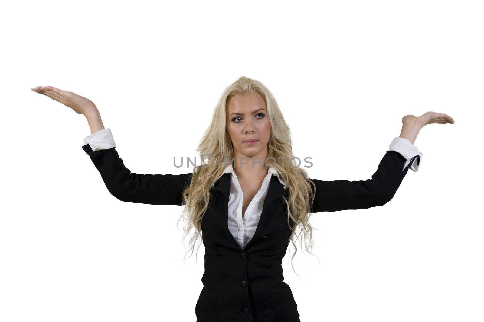 businesswoman on isolated background