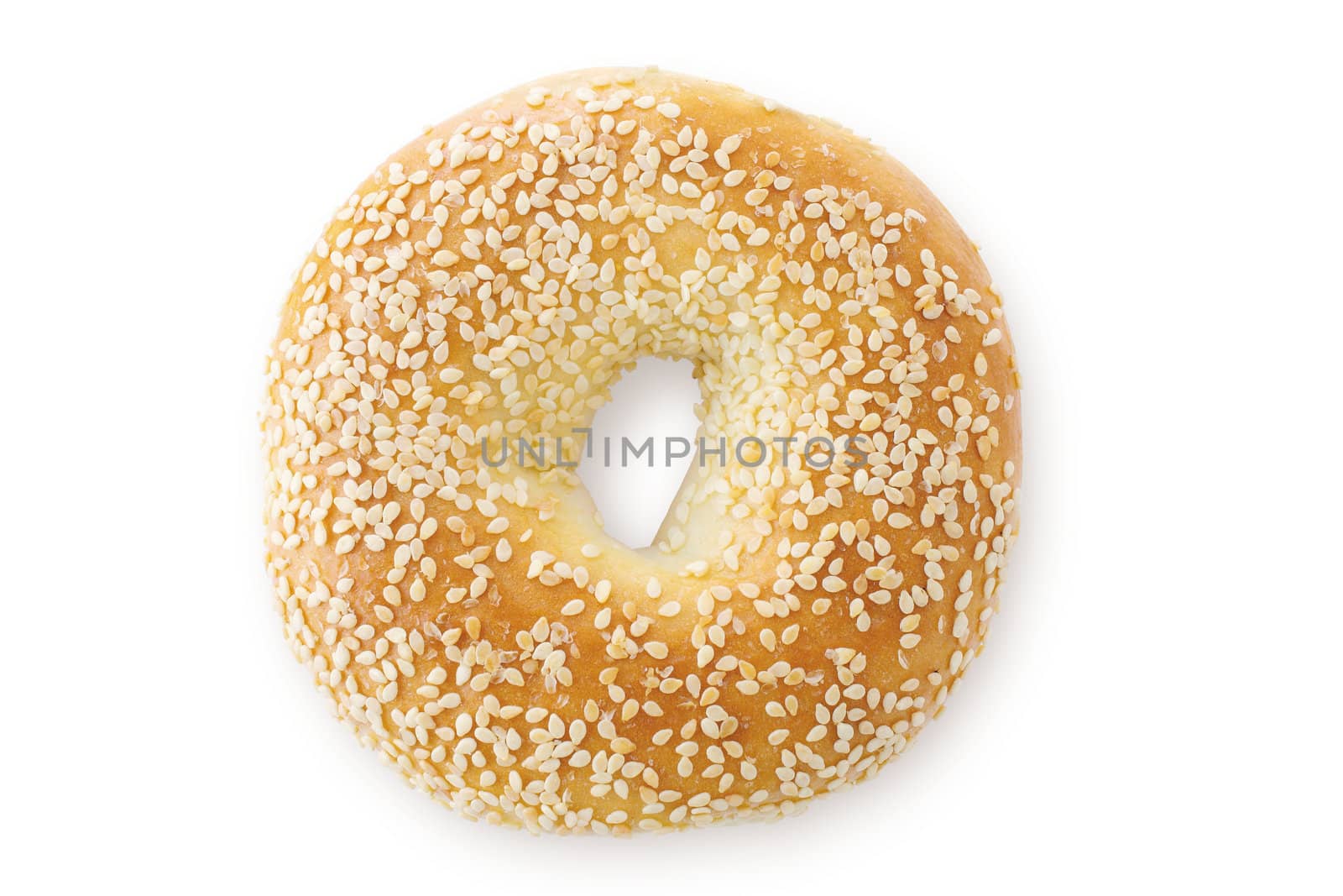 Sesame Seed Bagel, Viewed From Above by Em3