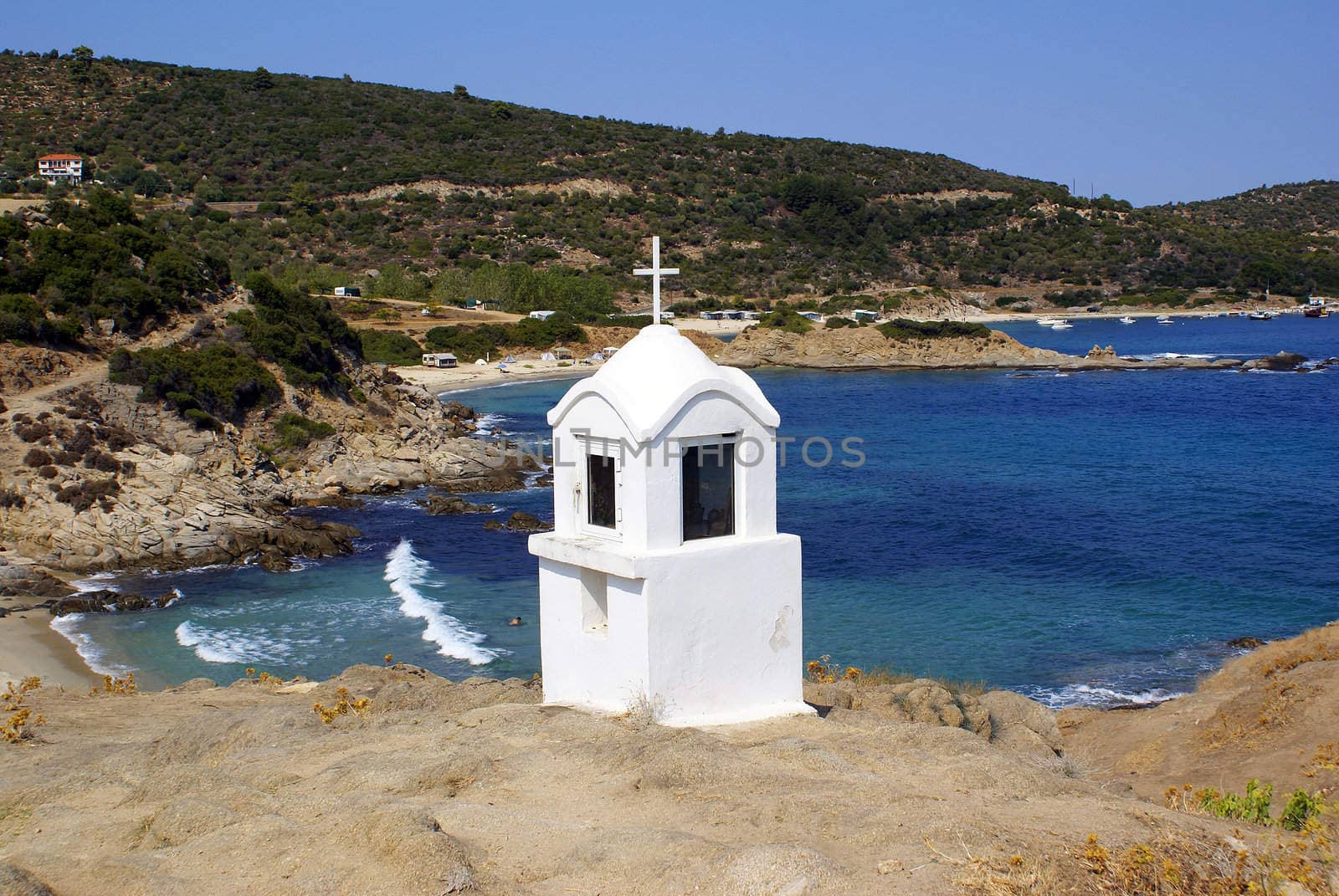 A traditional Greek Orthodox shrine in Sarti (Halkidiki).