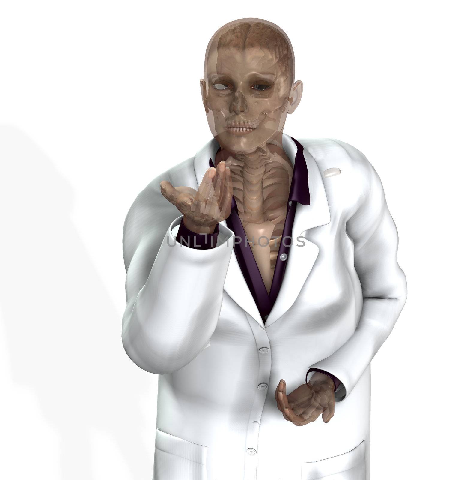 A doctor who has been x rayed