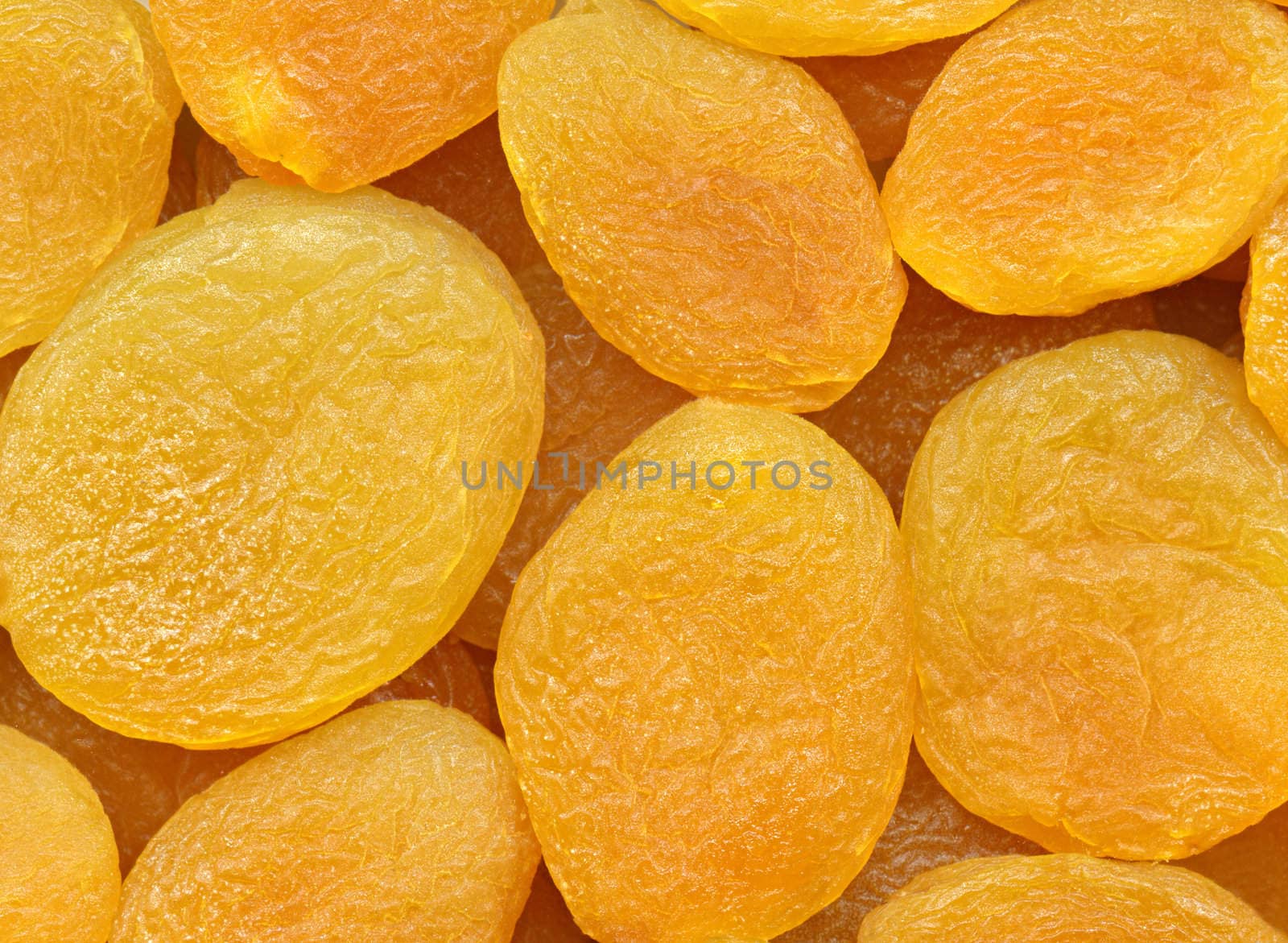 Close-up of dried apricots for texture or background