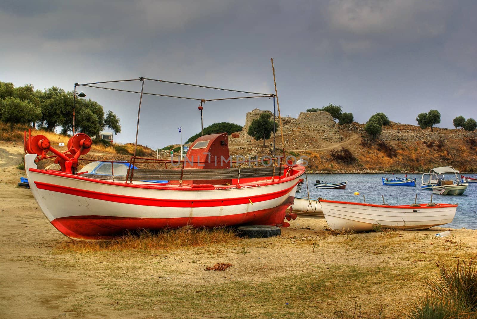 Two fishermen's boats on dry land in Toroni (Halkidiki Greece) - HDR Picture