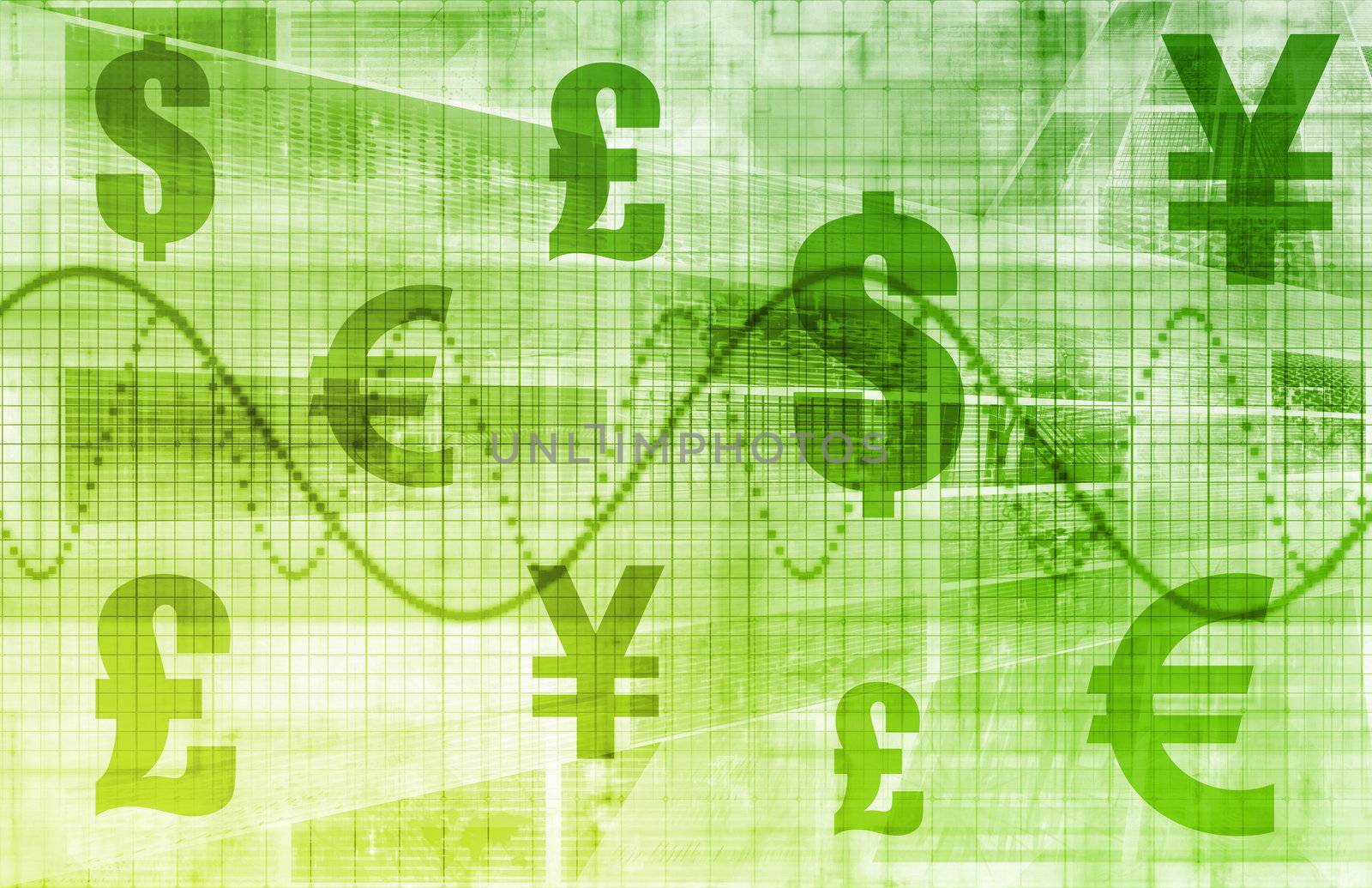 Global Currencies as a Financial Art Background