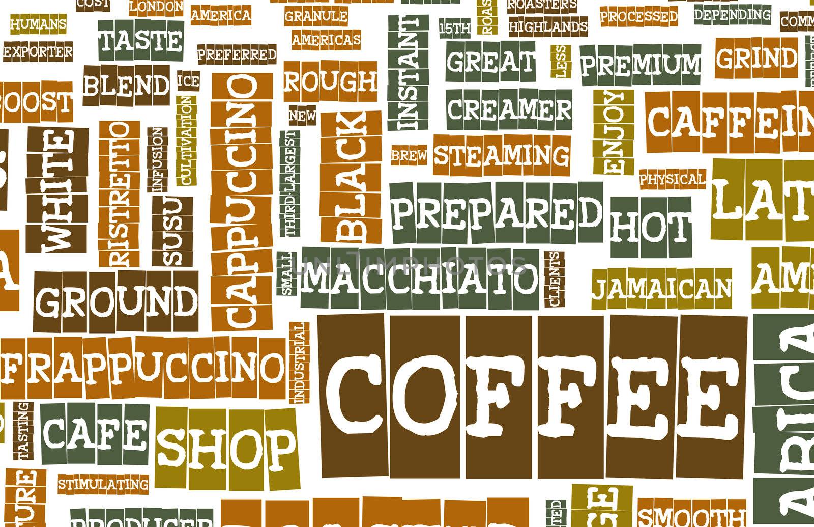 Coffee Menu Choices as a Creative Background  