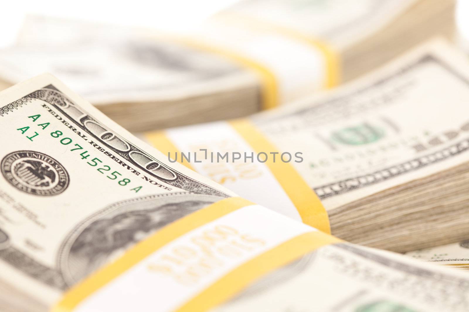 Stacks of Ten Thousand Dollar Piles of One Hundred Dollar Bills 
