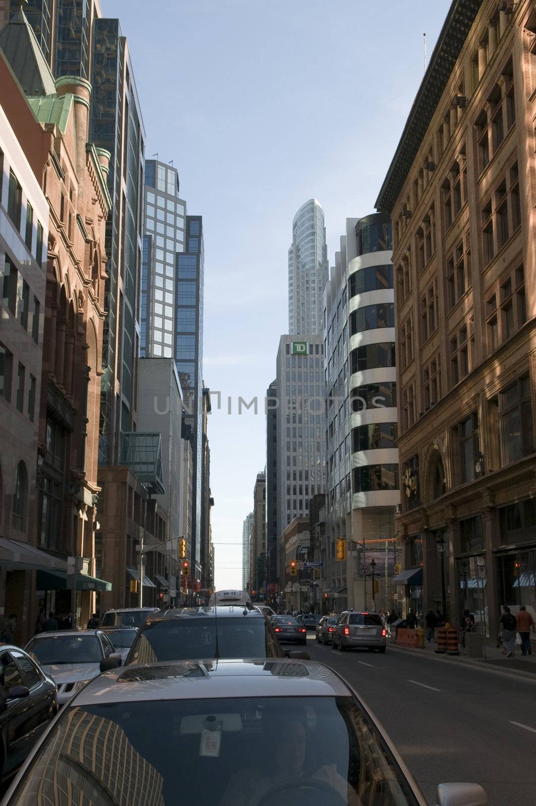 A fragment of high-rise buildings in the streets of Toronto, Canada
