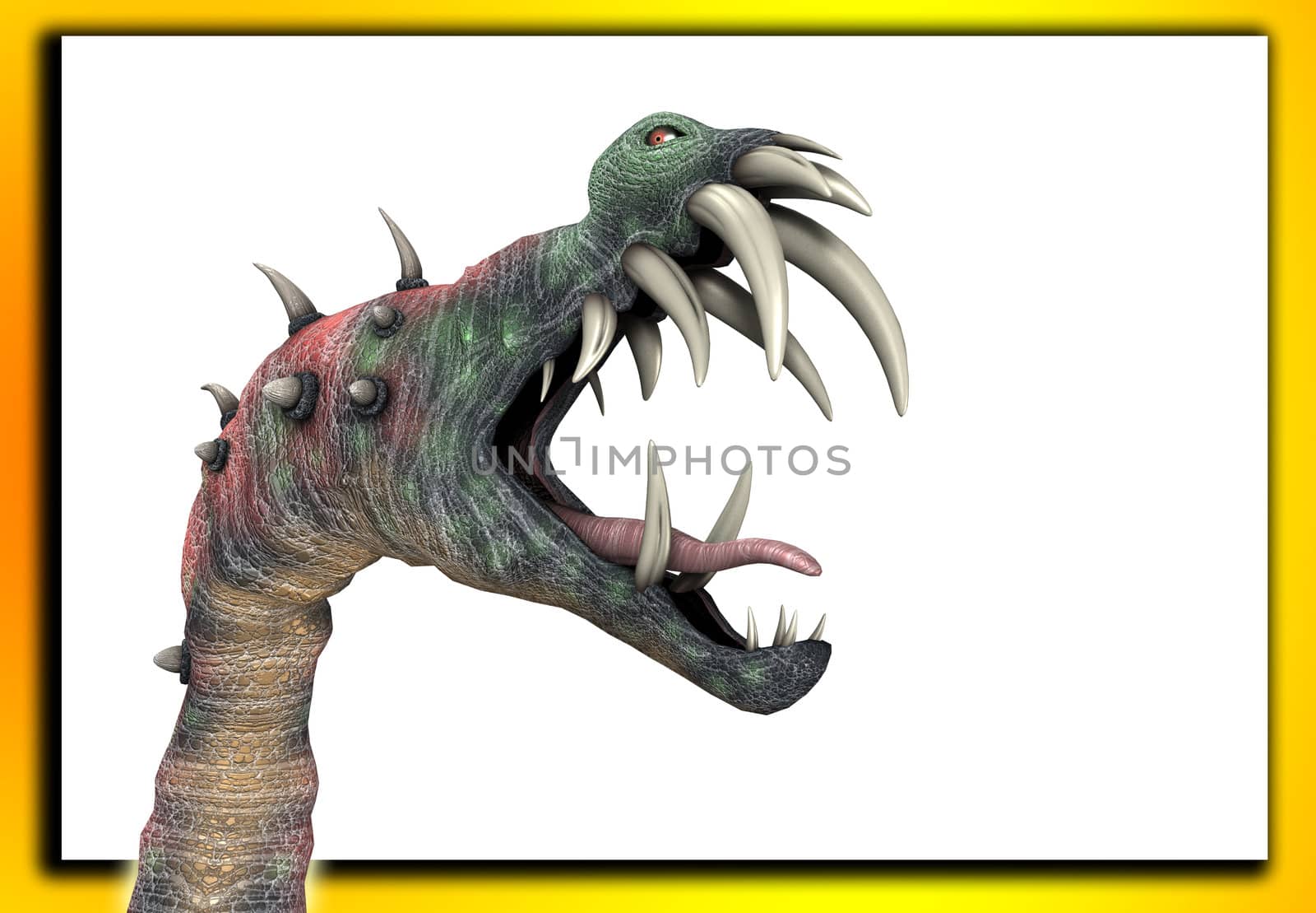 A horrible monster for Halloween with a blank customisable space.