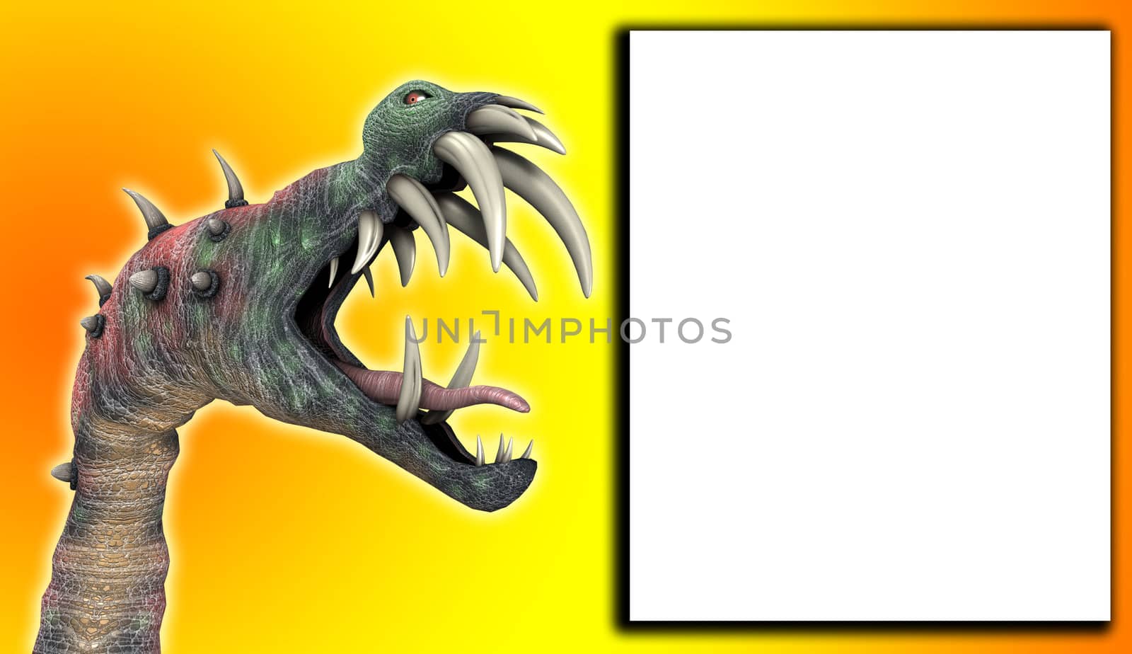 A horrible monster for Halloween with a blank customisable space.