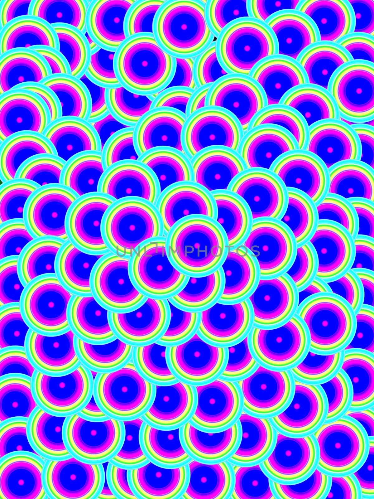 An abstract background made out of colour circles.