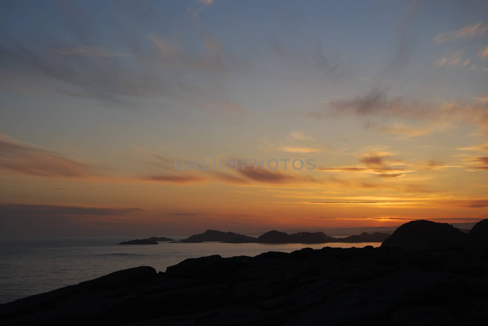 Sunset on the south end of Norway, Lindesnes Fyr.