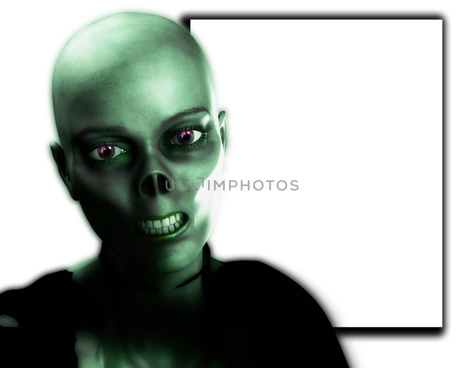 
A Zombie with a blank customisable sign.