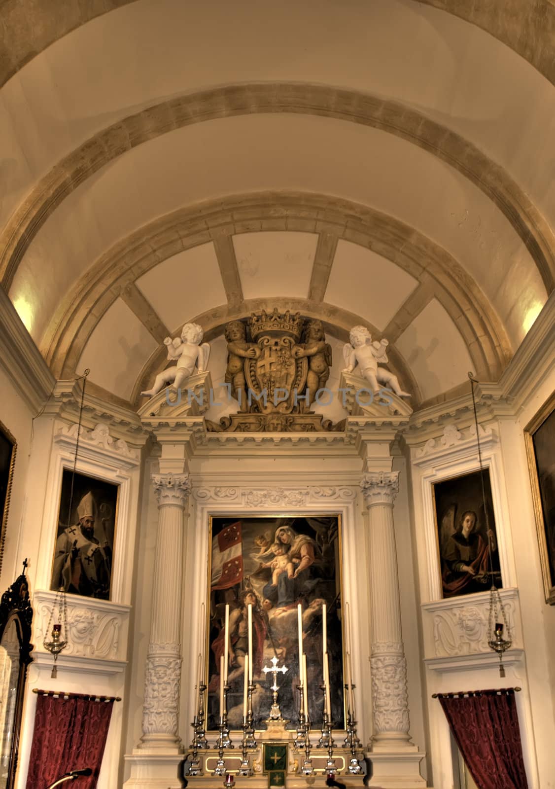 Inside the chapel dedicated to St Anthony the Abbot at Verdala Castle in Malta