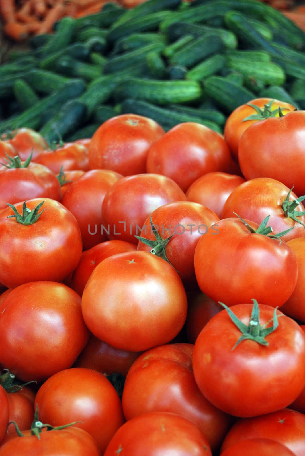 tomatoes  and cucucmbers