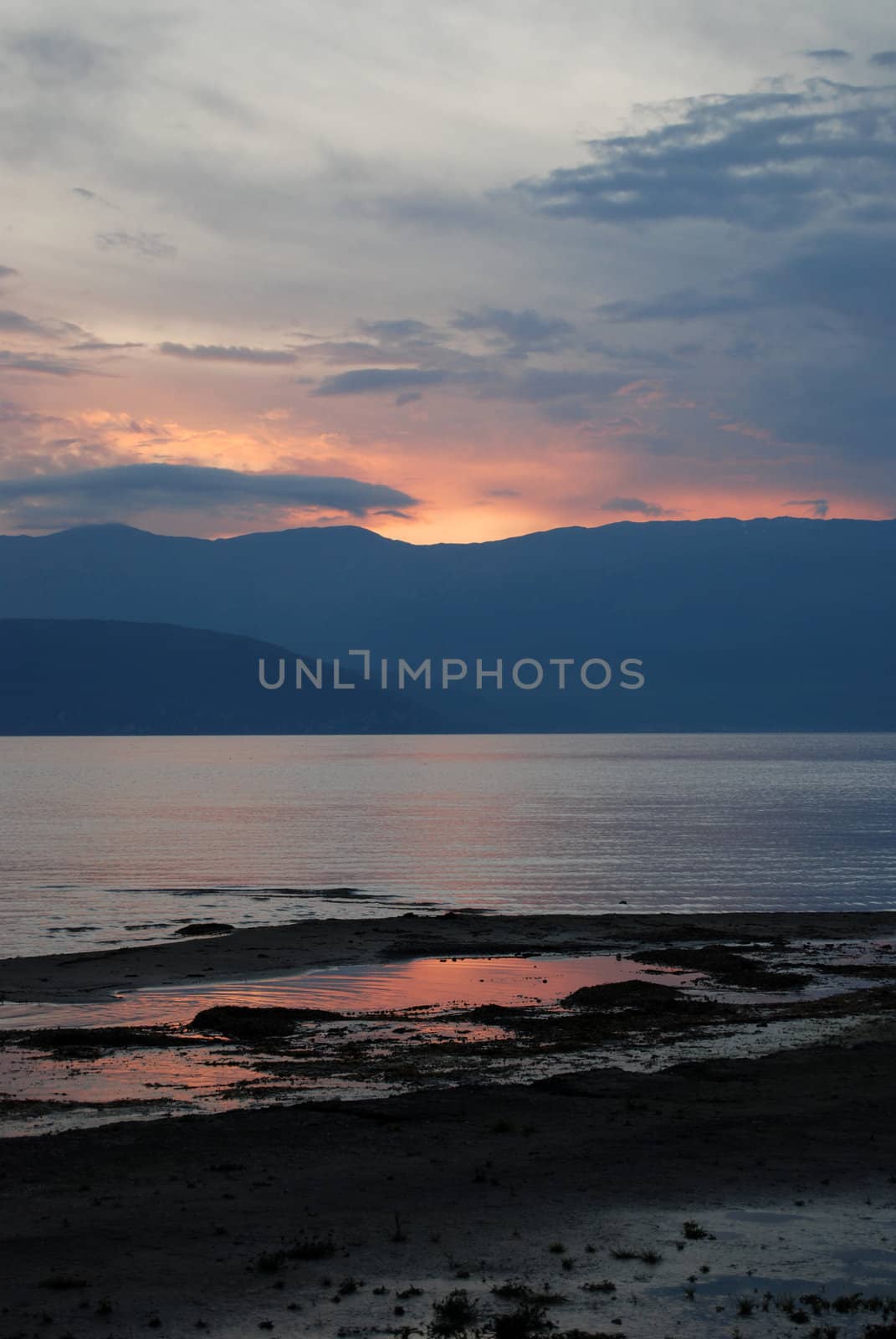 sunset at leka prespa in macedonia