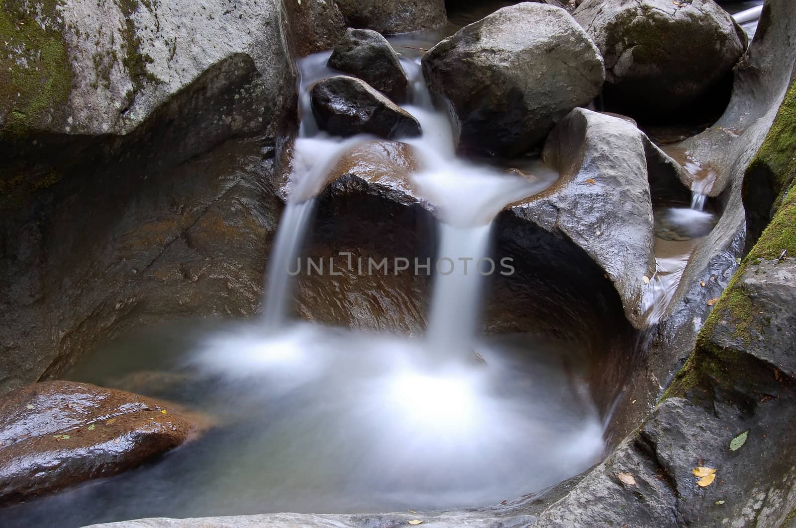 Picture of a small stream with some water falls