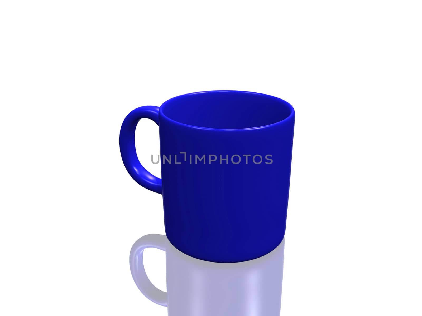 Image of an blue coffee cup isolated on a white background.