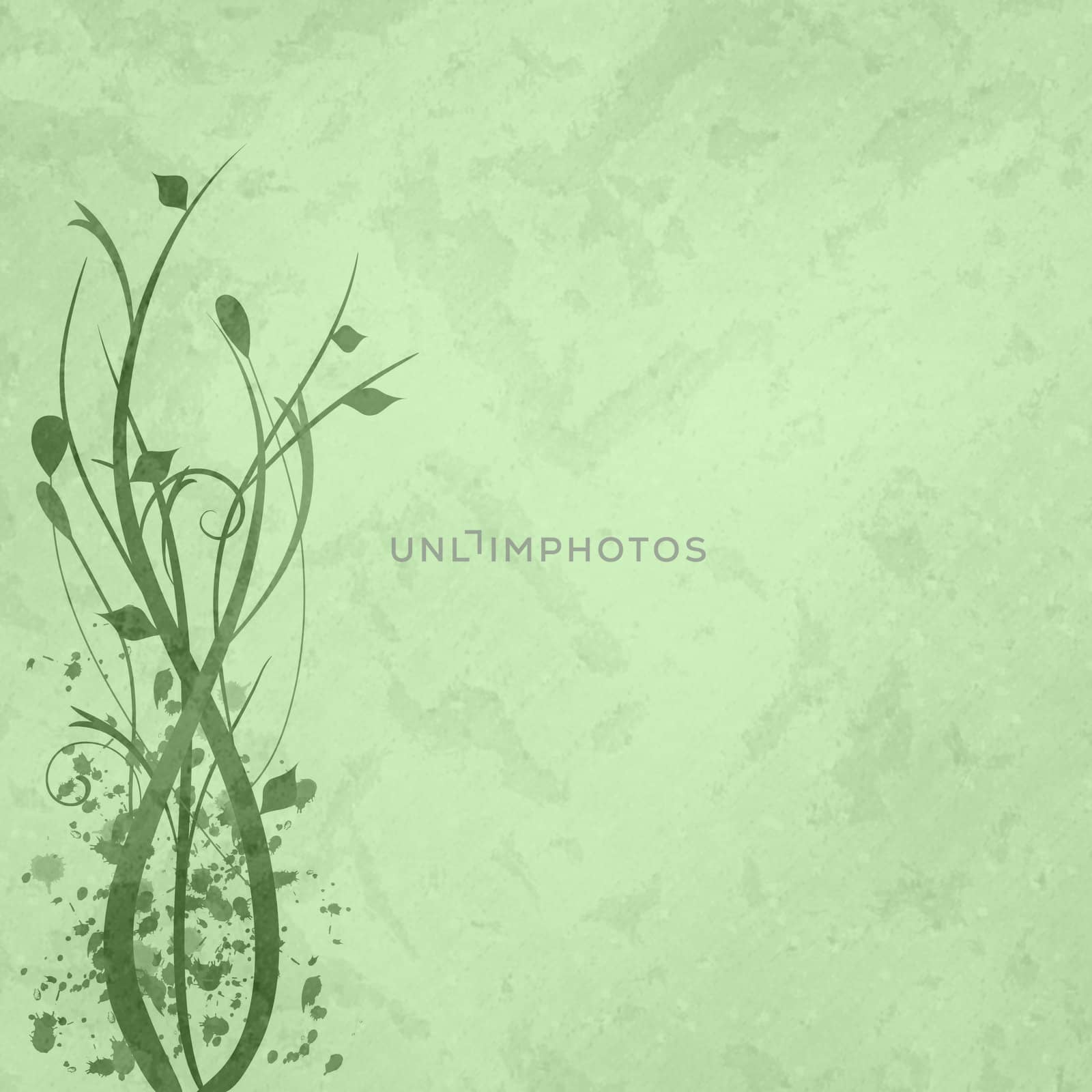Green floral background image.