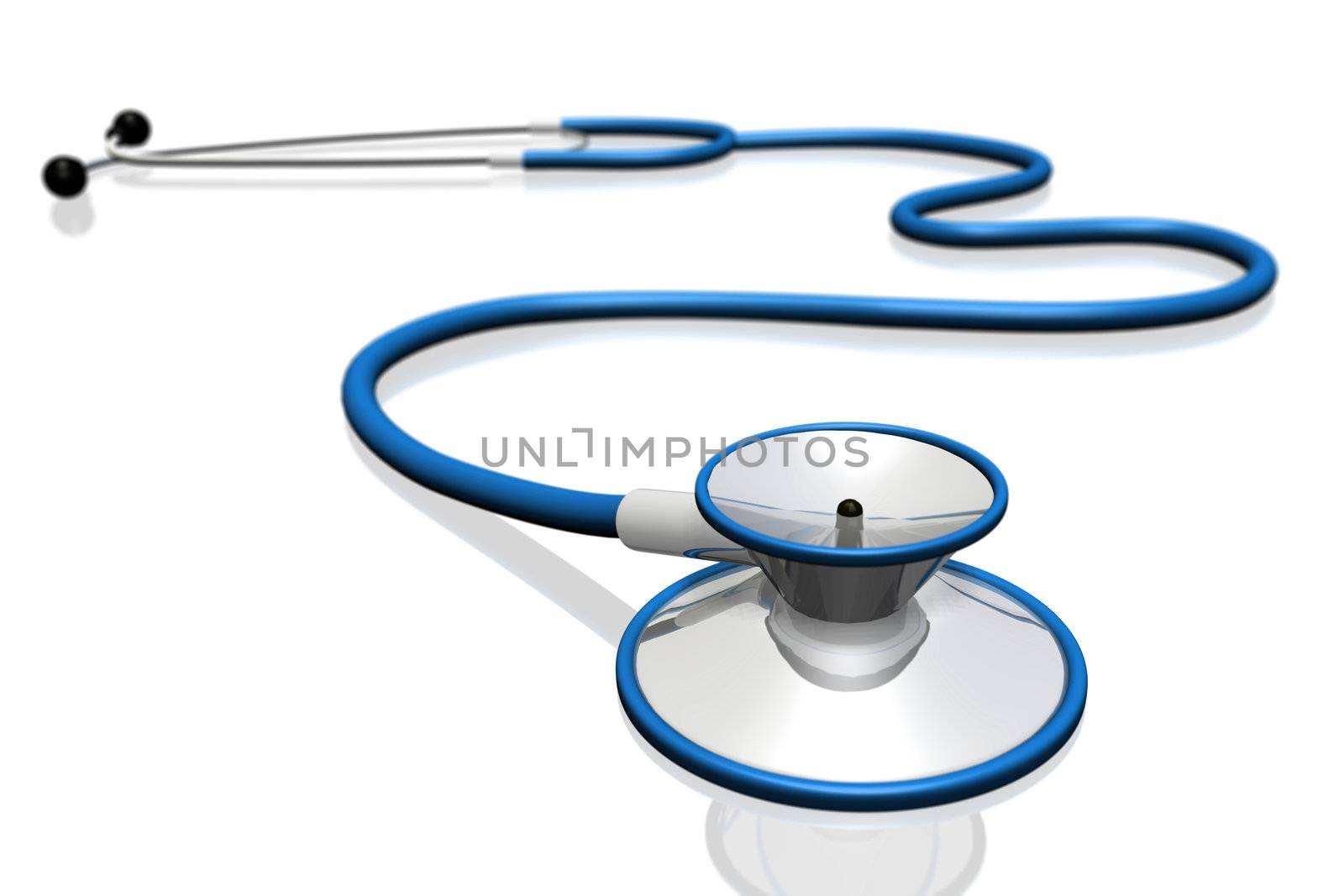 A stethoscope isolated on a white background.