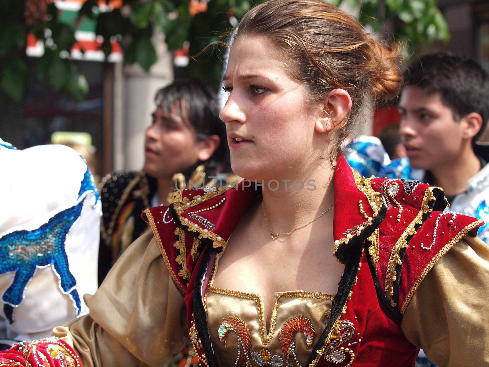 COPENHAGEN - MAY 22: 28th annual Copenhagen Carnival parade of fantastic costumes, samba dancing and Latin styles starts on May 21 - 23. The festivities on this colourful tradition is admission free.