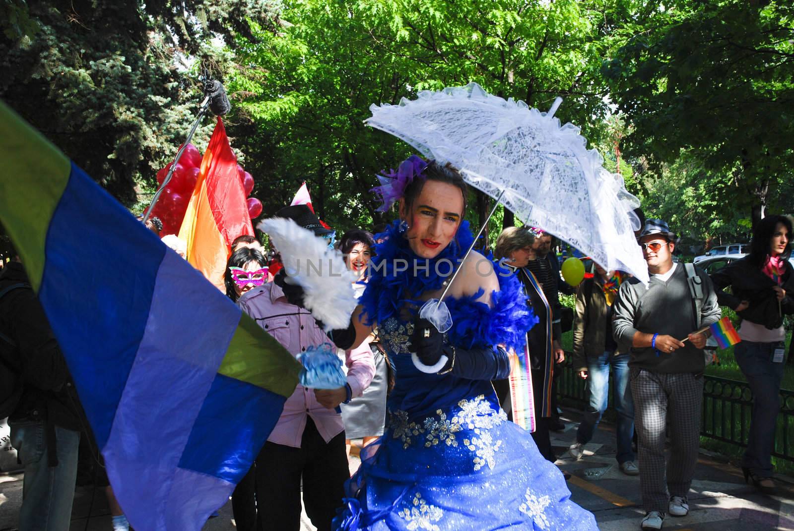 Participants parade at Gay Fest Parade May 22, 2010 in Bucharest, Romania by marimar8989