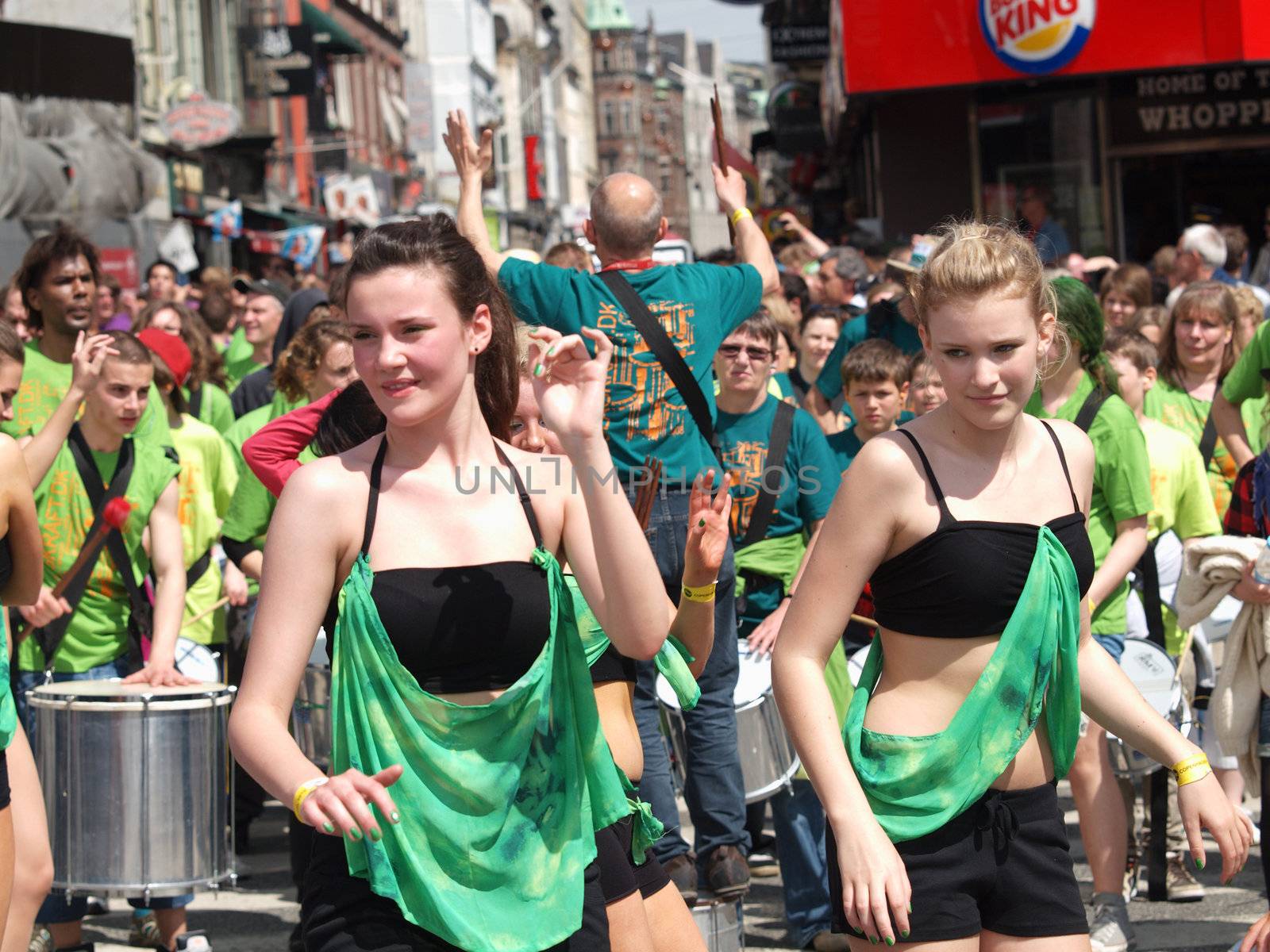 COPENHAGEN - MAY 22: 28th annual Copenhagen Carnival parade of fantastic costumes, samba dancing and Latin styles starts on May 21 - 23. The festivities on this colourful tradition is admission free.