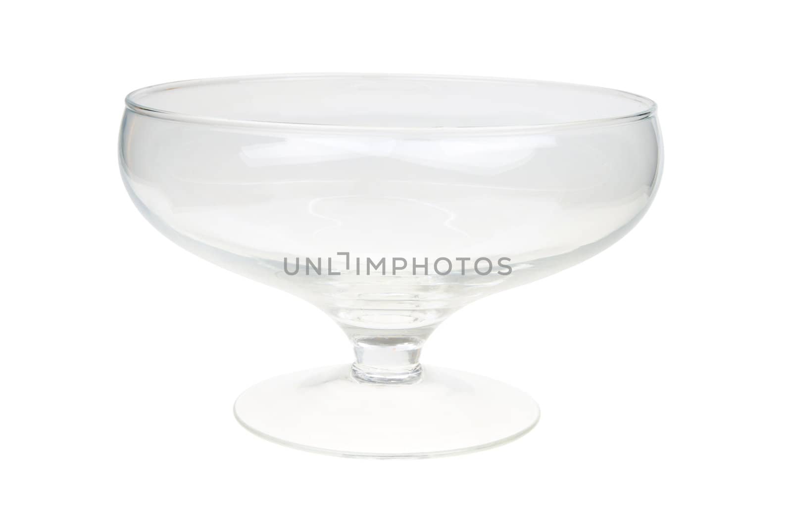 Glass bowl isolated on white background with clipping path