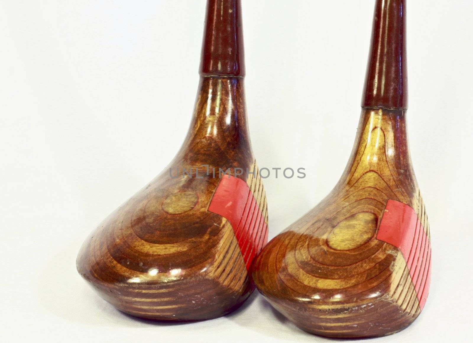 Two Antique wooden golf clubs