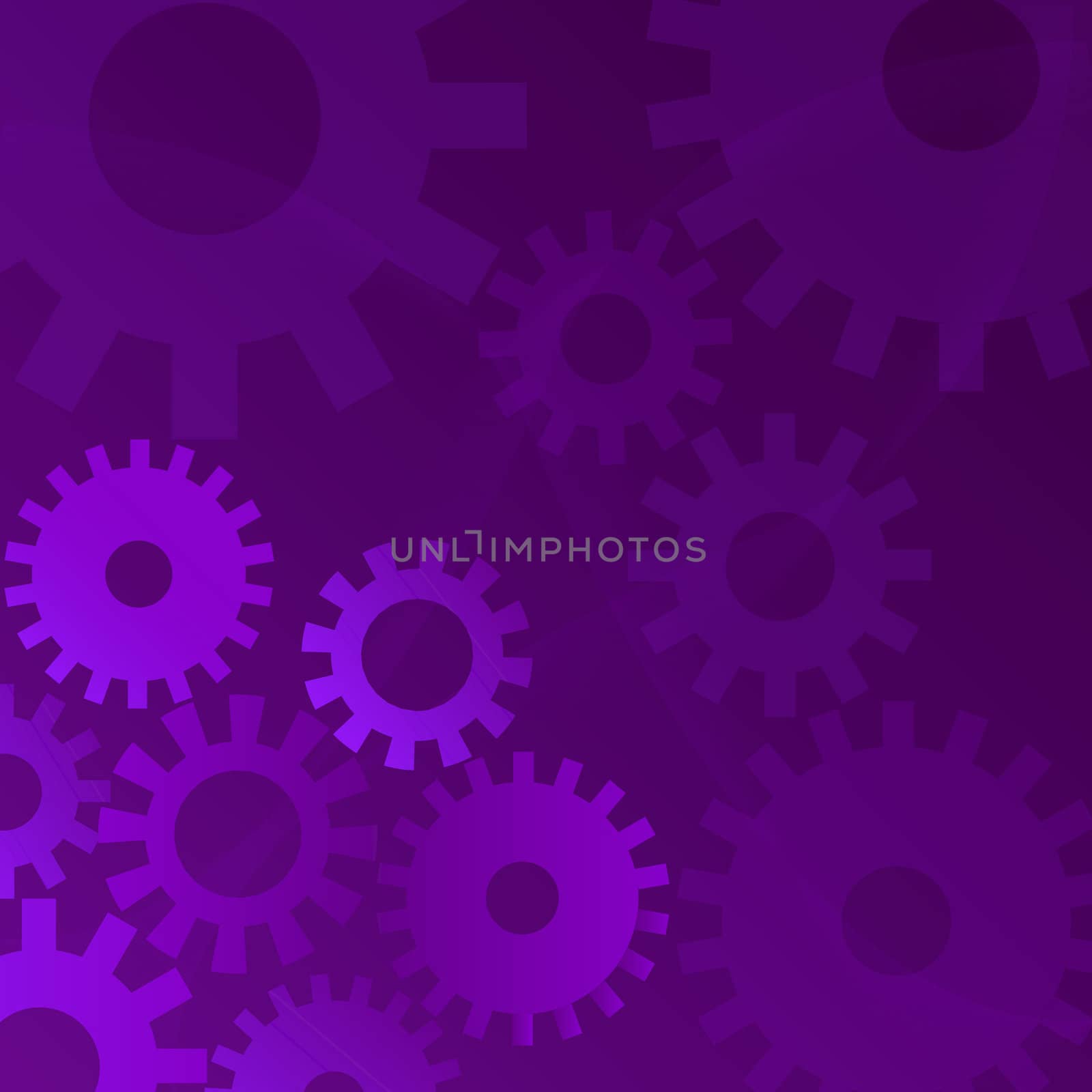 Illustration of gears on a purple background