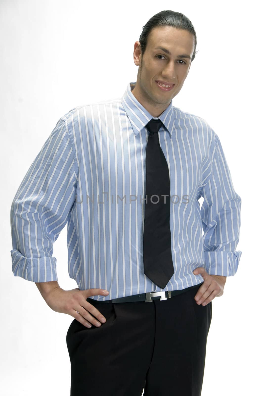 portrait of young handsome businessman on an isolated white background