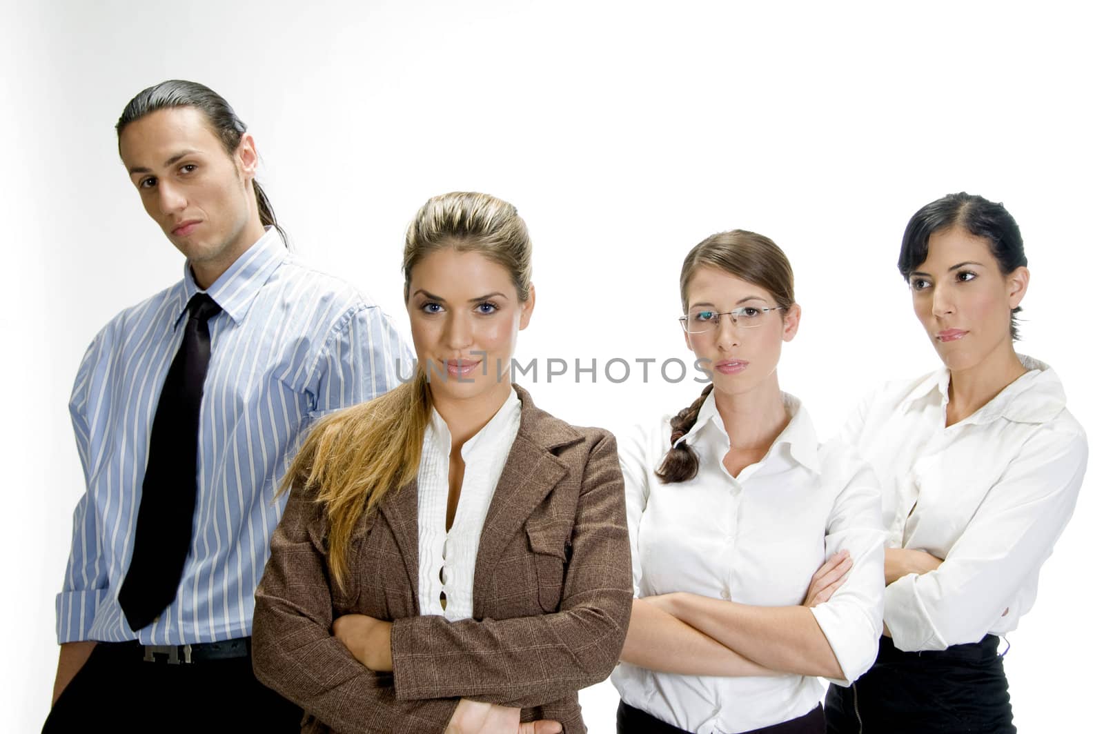  proffesional young business people on an isolated white background